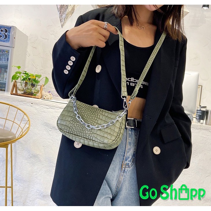 Tas Selempang Mini Croco 3 Tali Fashion Wanita Terbaru - Tas Fashion Wanita Croco Kekinian [SL46]