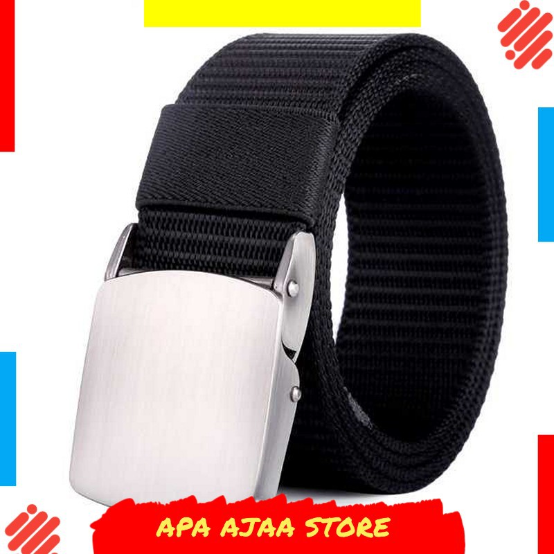 Terlariss !! Miluota Tali Ikat Pinggang Pria Canvas Stylish Metal Buckle Belt MU071