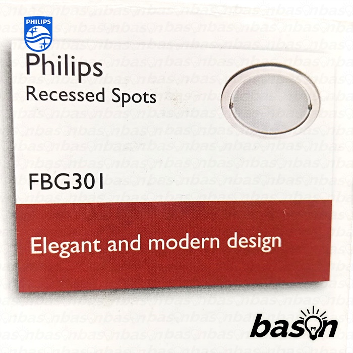 PHILIPS FBG301 recessed nickel 2x14W - Downlight E27 dengan Kaca