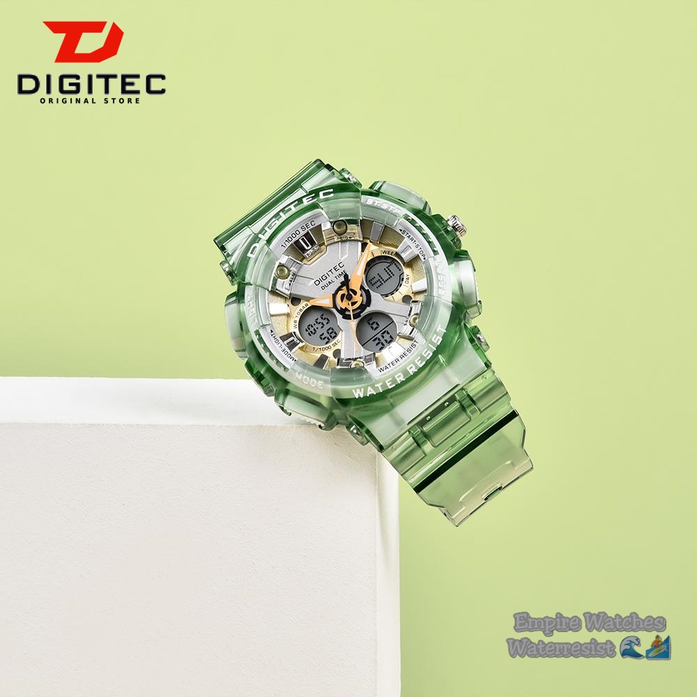 Jam Tangan Digitec MDA3032T DG3032T 3032 Wanita Cewek Analog Digital Strap Rubber Kualitas Original 