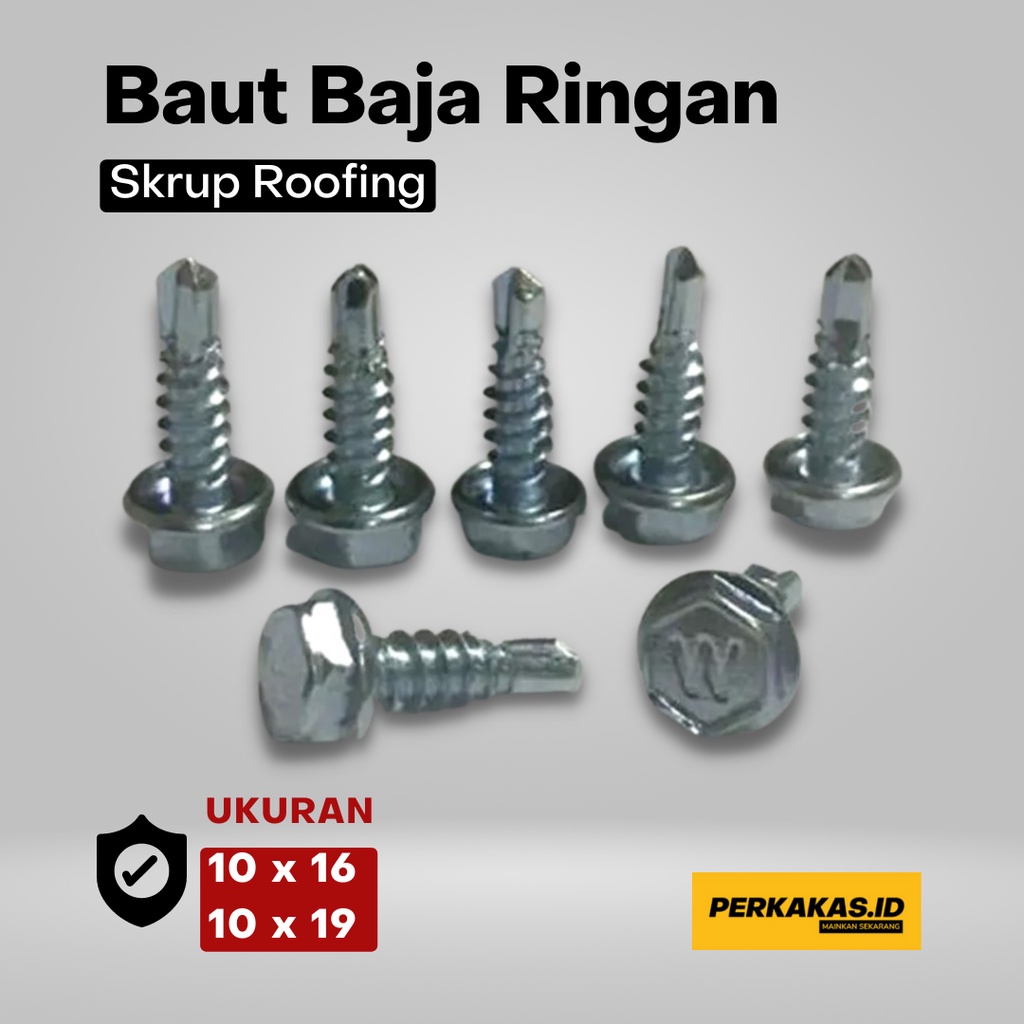 Baut Baja Ringan Sekrup Roofing 50pcs WILSON