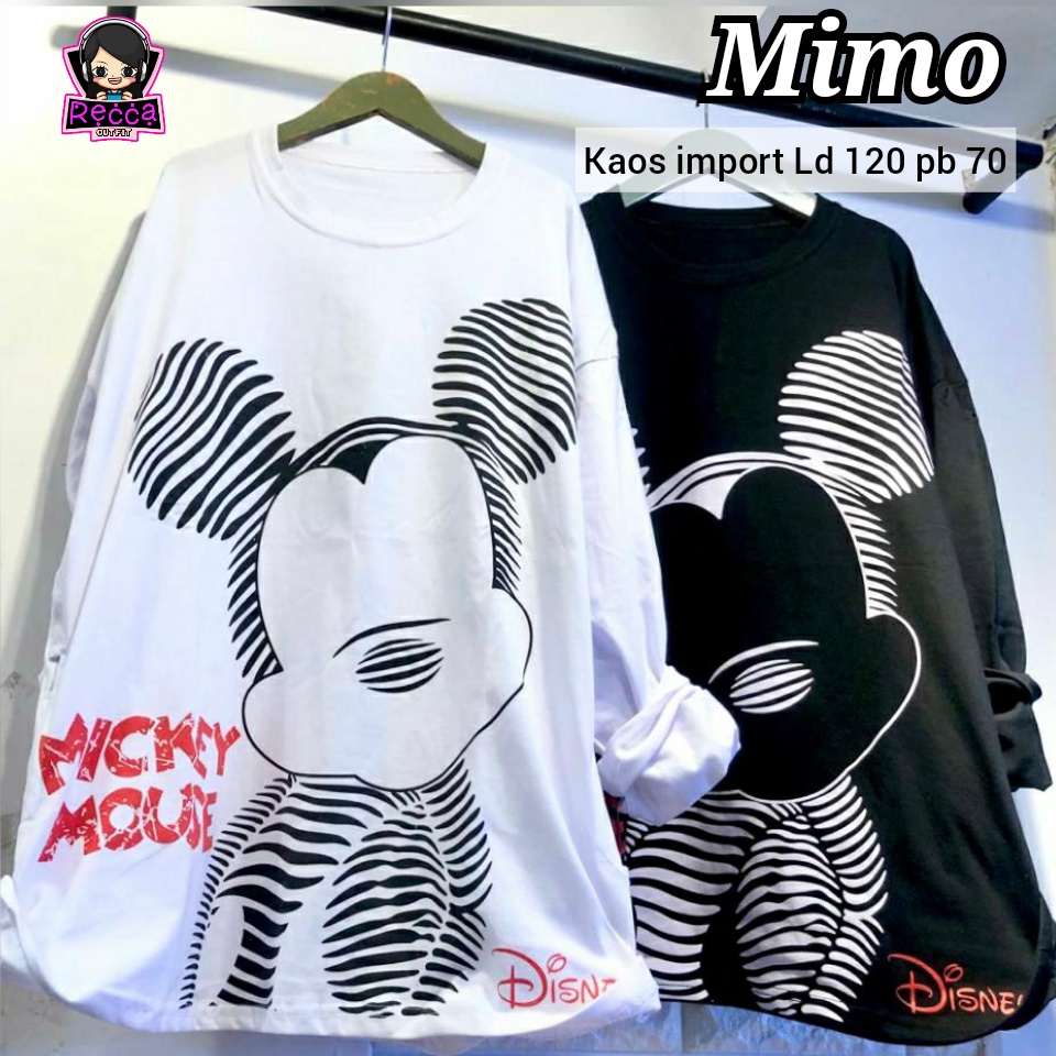 ATASAN BLOUSE WANITA JUMBO MIMO MICKEY MOUSE LD 120 PB 70 KAOS IMPORT PREMIUM HARIAN REMAJA IBU IBU 