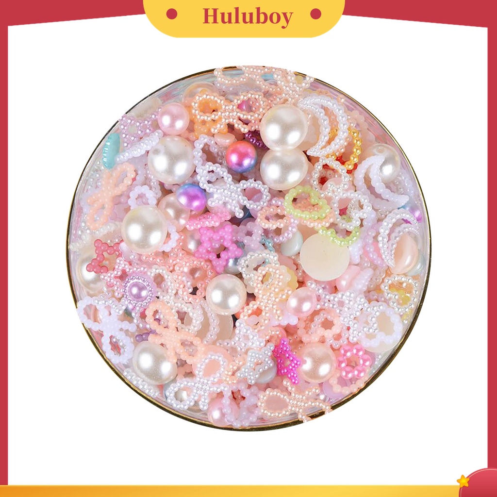 Huluboy Huluboy♡ 50g Mutiara Imitasi Bentuk Hati / Bintang Untuk Dekorasi Nail Art Charms