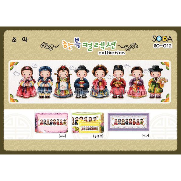 Paket DIY Craft Sulam Kristik Strimin Cross Stitch Sodastitch SO-G12 Korea Clothes Hanbok