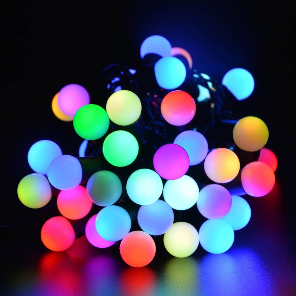 BRGUNIK 10 meter Lampu Tumblr Bola Anggur Lampu Pohon natal Tumbler Model bulat led 50pcs E007