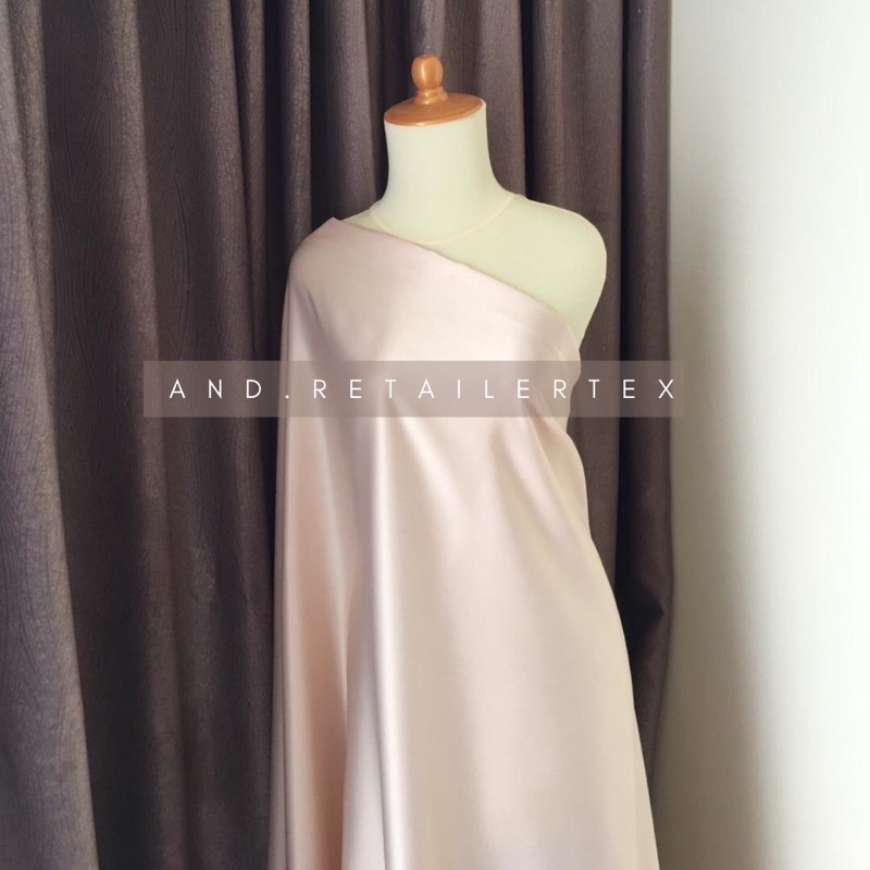 Kain Satin Velvet Premium Warna Cream Bahan Seragaman Bahan Furing Bisa untuk Background Backdrop Foto Produk