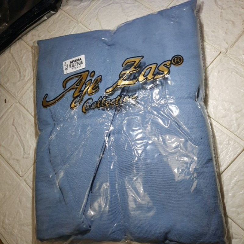 Aje zas khimar Afama ori Aje zas / jilbab cringkel jilbab instan jumbo / Bergo Instan Crinkle jumbo / kerudung syari-Biru denim muda