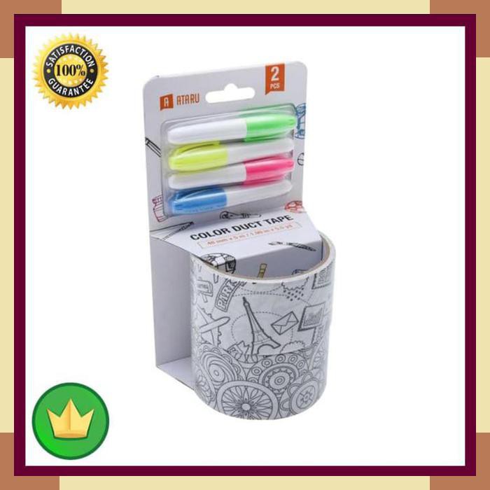 

Ataru 2 Color Duct Tape & 4 Markers Set DIY Art Craft Coloring 4.8x500