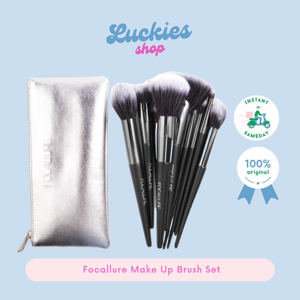 Official Distributor Focallure Make Up Brush Set FA70 Set Kuas Make Up Brush Makeup Set FREE POUCH