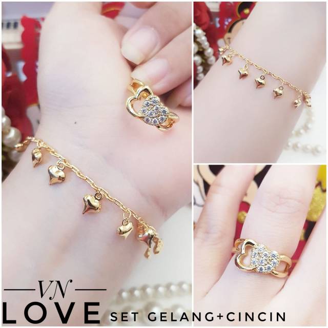 Xuping set perhiasan lapis emas 24k 0857j