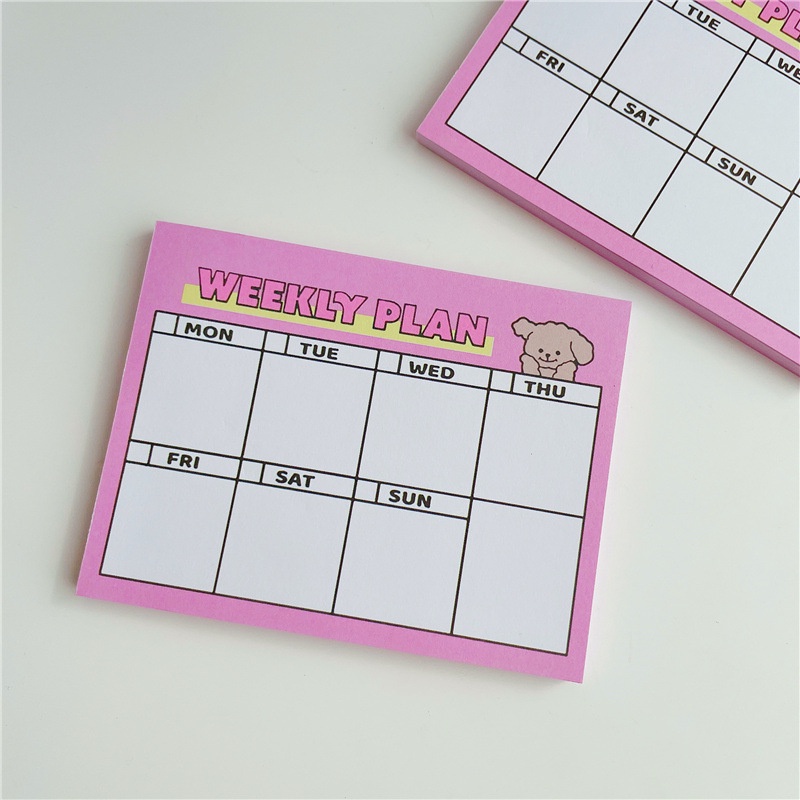 Memo Pad Motif Kartun Perempuan Anti Lengket Untuk Jurnal Planner Mingguan