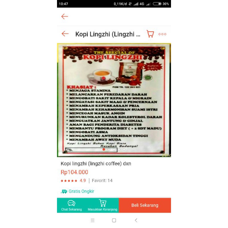

lingzhi coffee minuman diet herbal