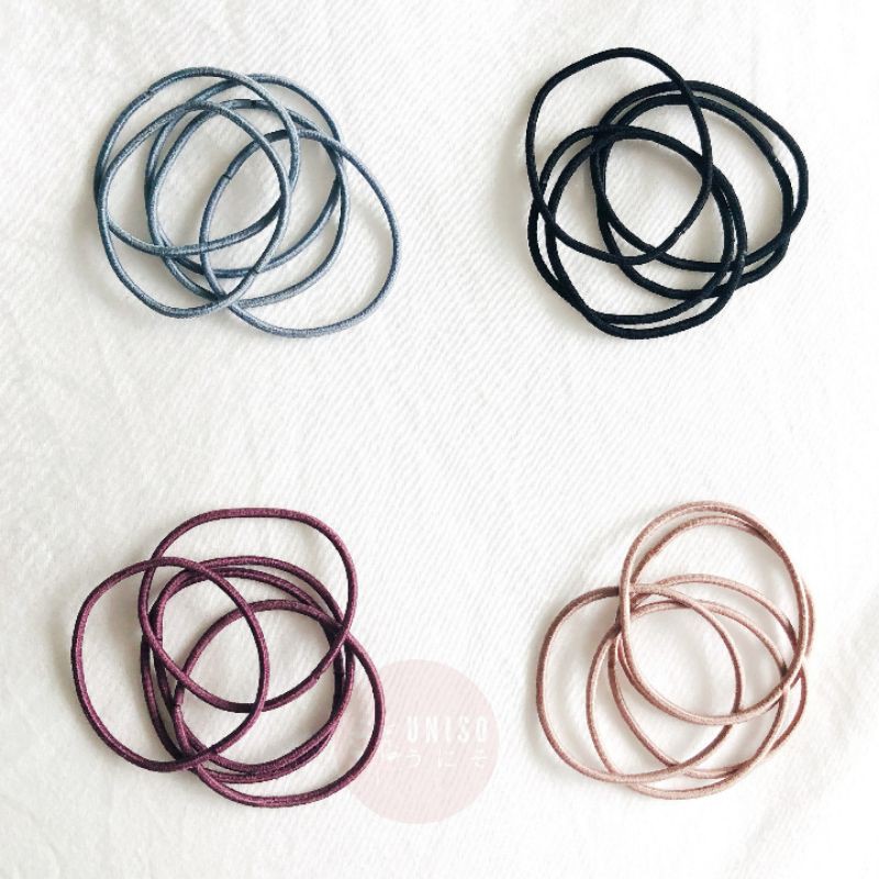 UNISO - [100 PCS] IKAT RAMBUT KOREA / KARET RAMBUT / KUNCIR RAMBUT WARNA WARNI-2