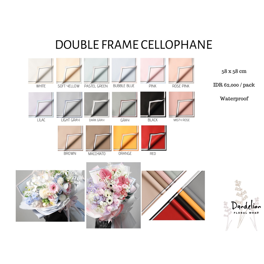 

FLOWER WRAPPING DOUBLE FRAME CELLOPHANE WATERPROOF KERTAS BUKET BUNGA (ECER)/ FLOWER WRAP
