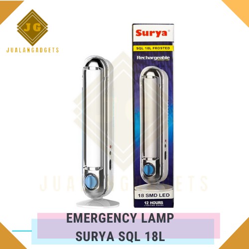 LAMPU DARURAT - SURYA LAMPU EMERGENCY SQL 18L FROSTED - Rechargeable