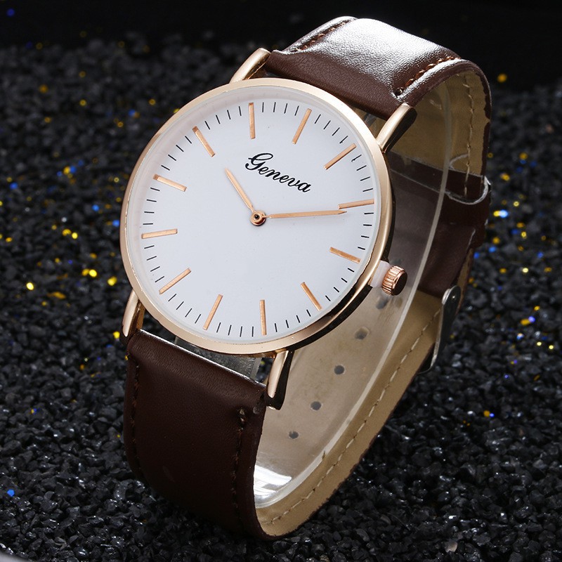 Jam Tangan Impor GENEVA PLATINUM  Analog Quartz Pria Wanita Simple Modern Fashion 2019-2