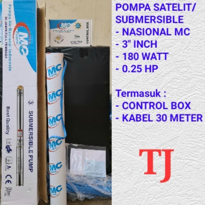 pompa air satelit/submersible/pompa celup 3 inch 180 watt 0.25hp - nasional