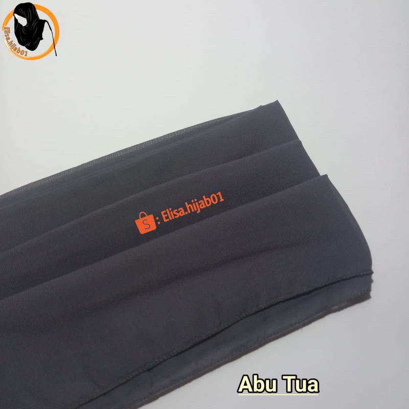 [ COD ] Hijab Bella Square Premium Hijab Segiempat-Abu Tua