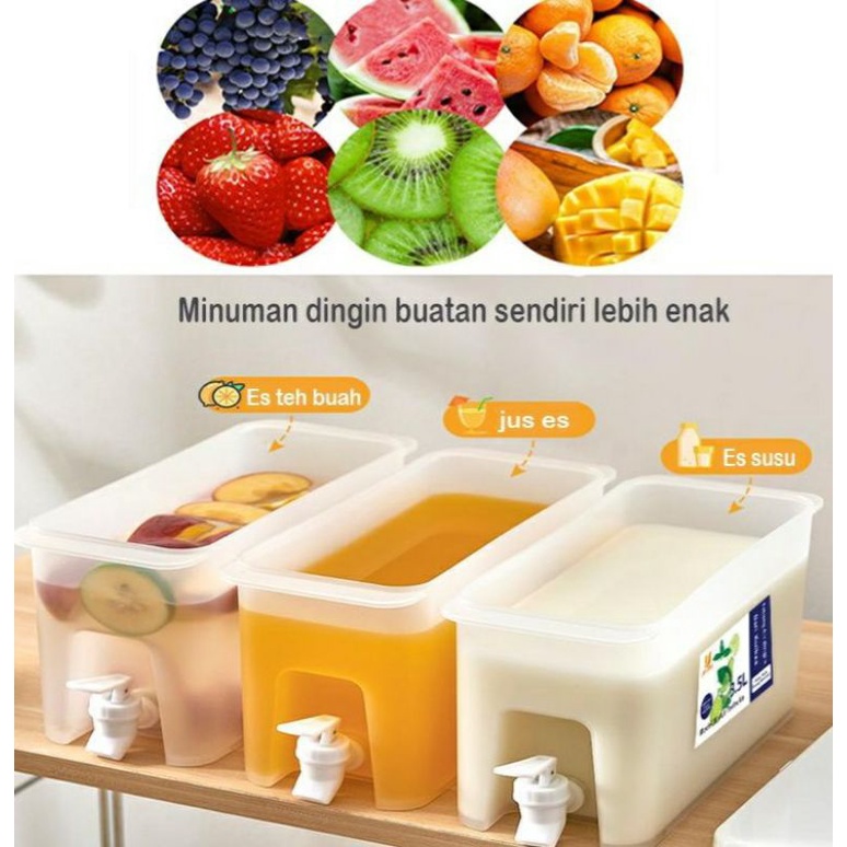 4 LITER DISPENSER AIR DINGIN JUS JUICE KULKAS WATER TANK JUICE DISPENSER