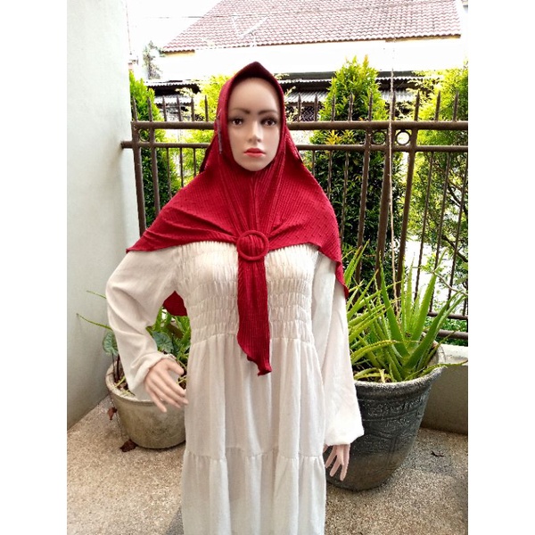 BARU  JILBAB CASSANDRA PET TALI PLISKET GESPER - (M) - HIJAB DOI ORI