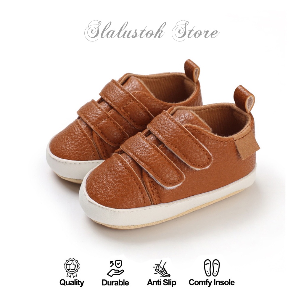 Sepatu Anak Laki Laki &amp; Perempuan - Sepatu Bayi VELCRO TYPE 003 PU Leather - Sepatu Balita Casual Import