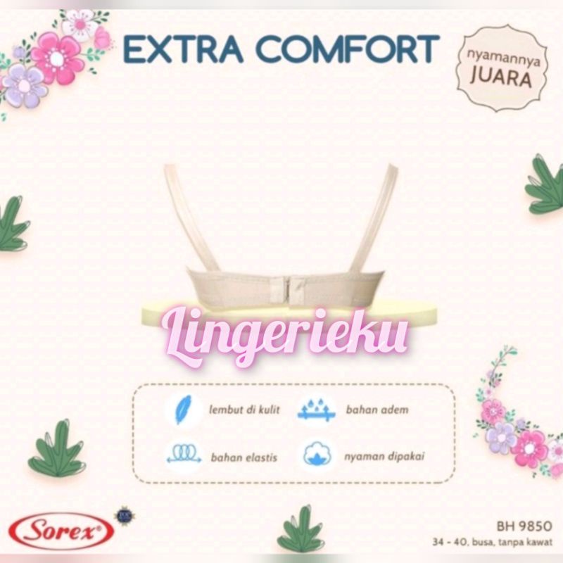 Sorex 9850 BH Bra Wanita Extra Comfort Tanpa Kawat Kait 2 Busa Tipis