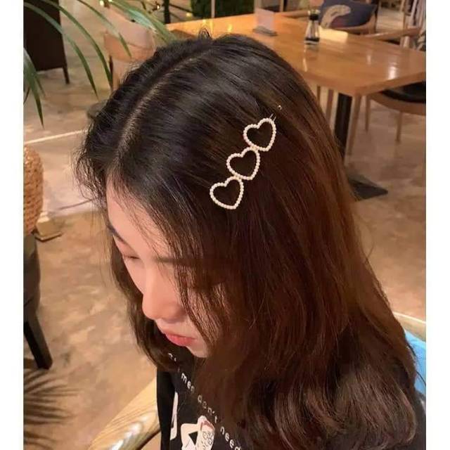 Jepit rambut mutiara geometri klip wanita korea hairclip hairpin termurah