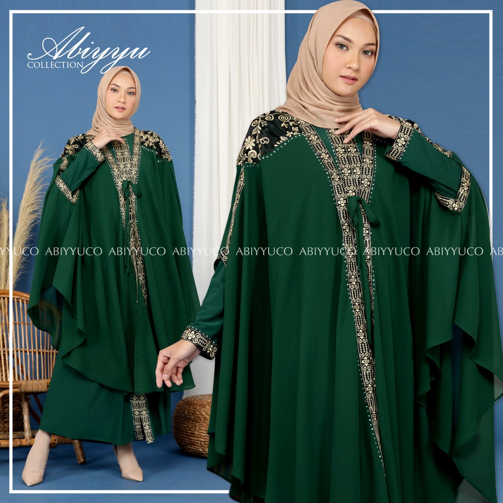 Abiyyuco TA9013 | Gamis Abaya Turkey Busui Turki Hitam Mewah Turky Warna Warni Elegan Turkiy Terbaru