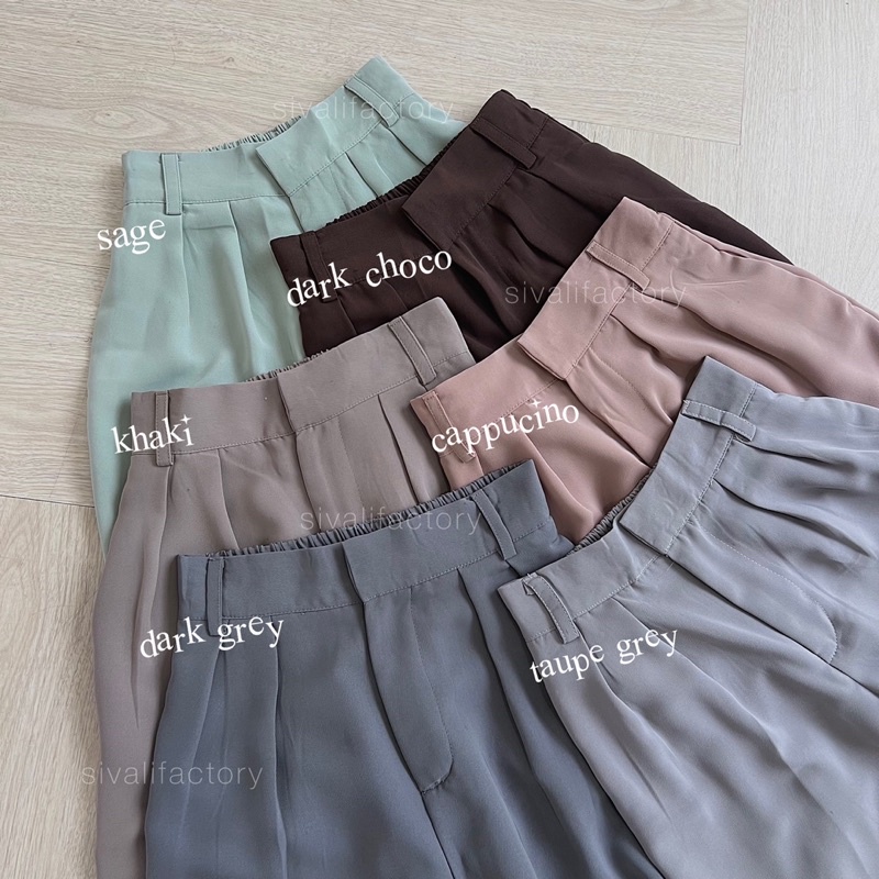 SIVALI Elika Pants 345/555 - Ankle Pants BIG SIZE - Loose Pants for Petite Girls Ukuran Jumbo - Celana 7/8 Bahan Jatuh - Celana Kerja Wanita