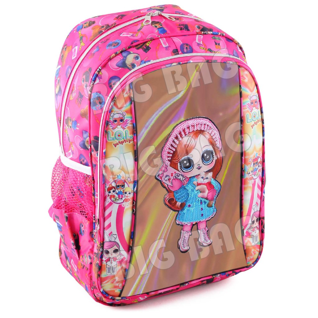 Tas Ransel Anak Perempuan Karakter LOL SURPRISE - Tas Ransel Hologram LED - MOONLIGHT + BOTOL MINUM