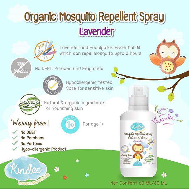 Kindee Organic Mosquito Repellent Spray Lavender (1+) / Spray Anti Nyamuk
