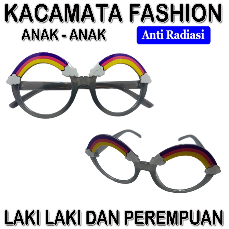 COD! Kacamata Anak Anti Radiasi Blue Light Kacamata Anti Radiasi Layar Hp Komputer Tv Frame Bulat Awan Pelangi Kaca mata Anak fashion Lucu Eye Glasses protection Kids Glasess