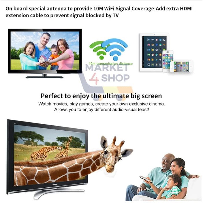 Jual ANYCAST M4 Plus Wireless Display Dongle wifi HDMI   ORIGINAL 100     Hitam Diskon