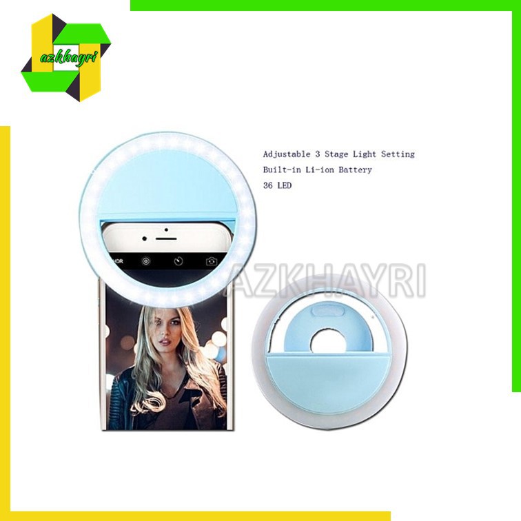 RING LIGHT SELFIE LED LAMPU LAMP RECHARGE 3 MODE