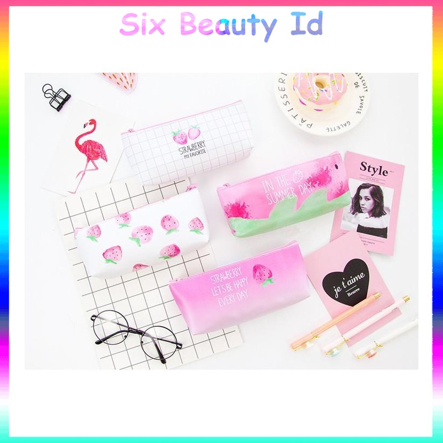 

HOT! TP003 Tempat Pensil Strawberry