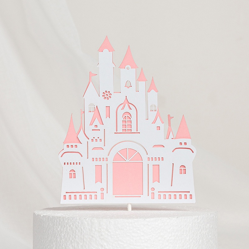 1 Pcs Cake Topper Sisipan Kue Aksesoris  Akrilik Castle  Pesta Untuk Happy Birthday- olo