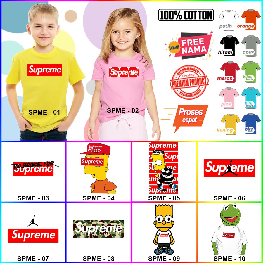 Baju Kaos ANAK DAN DEWASA SUPREME COUPLE (FREE NAMA)