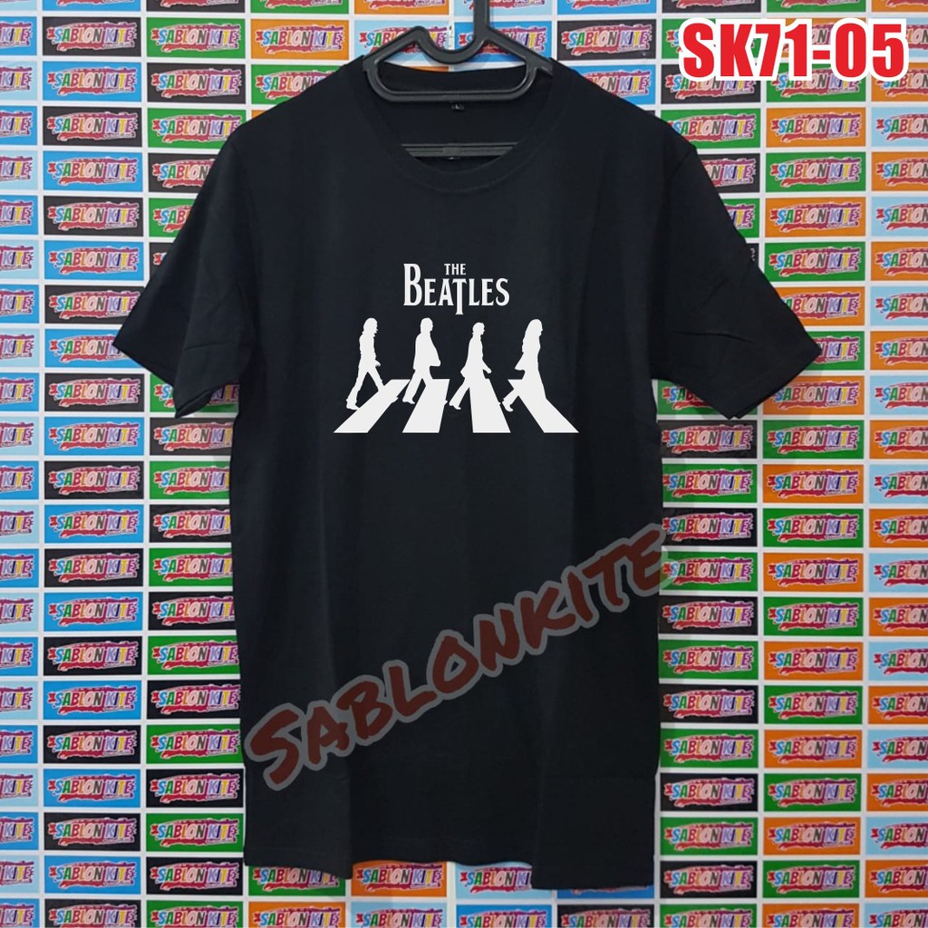 MURAH !!! KAOS SABLON THE BEATLES 2 bahan kaos cotton combed 30S