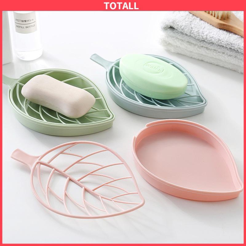 COD Kotak Sabun Daun Kreatif Kamar Mandi Gratis Punch Suction Cup Toilet Drain Soap Rack-Totall