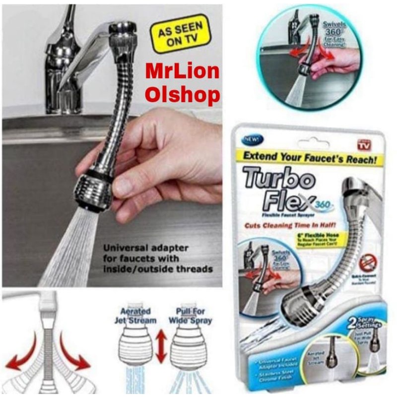 Turbo Flex 360 Flexible Faucet Sprayer/Kepala Keran Wastafel/Alat Rumah Tangga