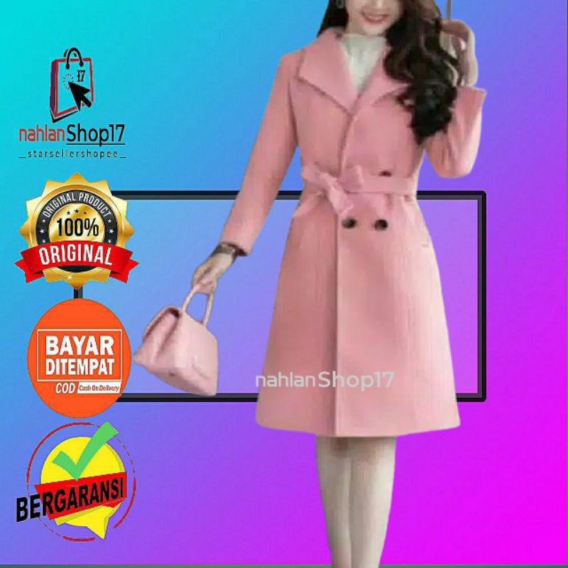 BLAZER WANITA KOREA HYURI PINK / LONG BLAZER WANITA / BLAZER COAT WANITA / BLAZER COAT KOREA