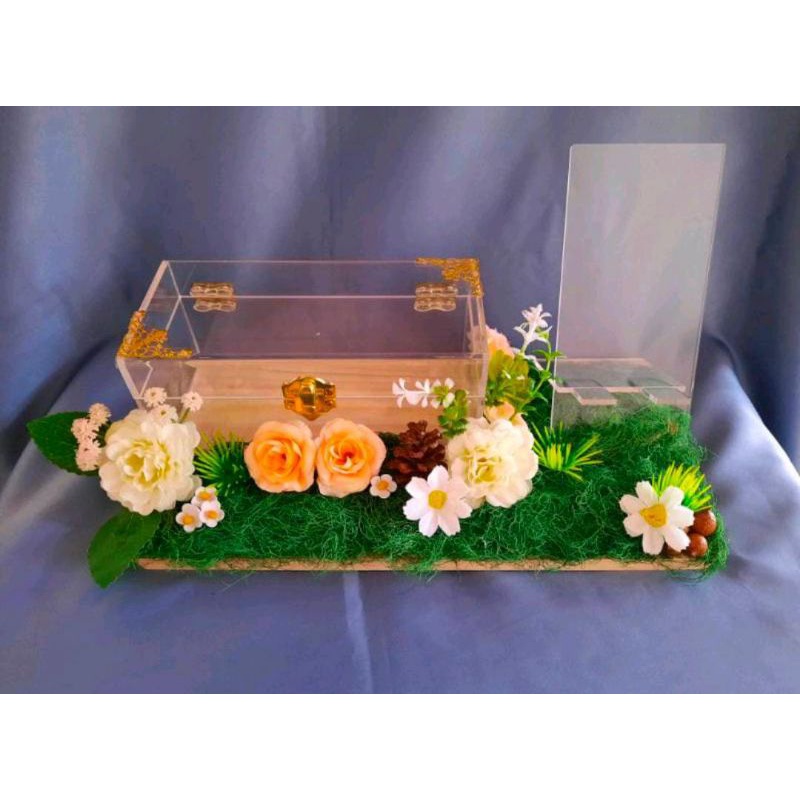 kotak akrilik mahar uang tempat souvernir dowry box acrylic