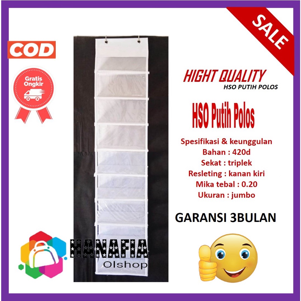 HANAFIA GARANSI 3BULAN [KUALITAS PREMIUM] RAK SEPATU POLOS GANTUNG JUMBO / WARNA / MURAH RESLETING / ALAS TRIPLEK