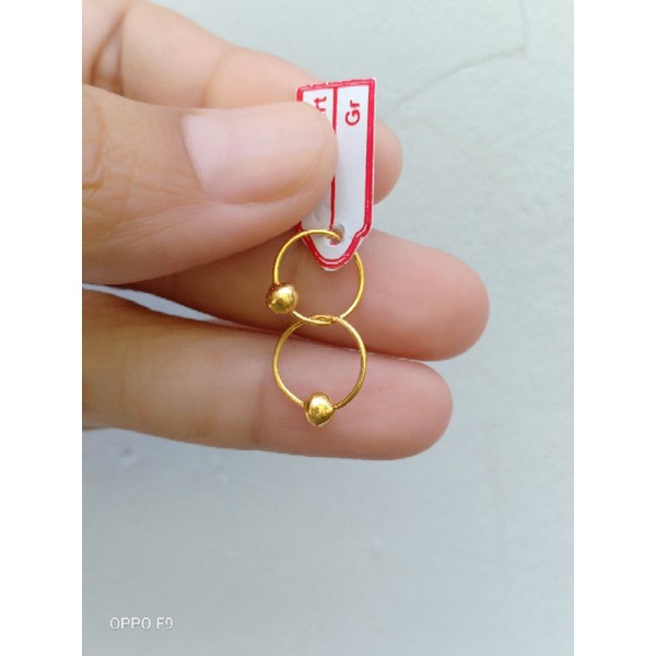 anting bayi perak asli 925 di lapisi emas 22karat