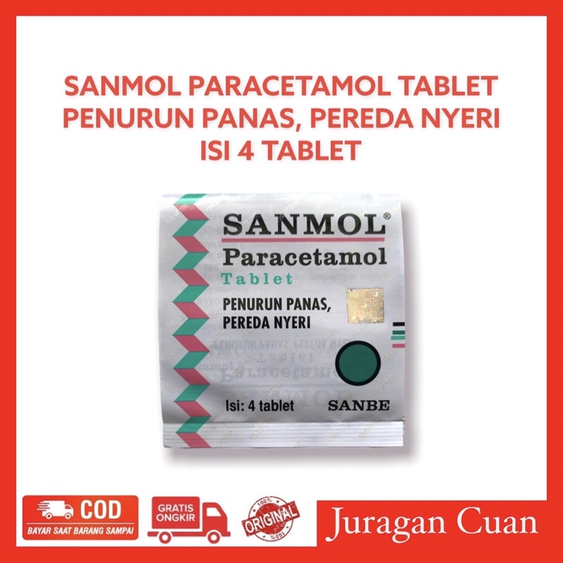 SANMOL PARACETAMOL PENURUN PANAS / ISI 4 TABLET