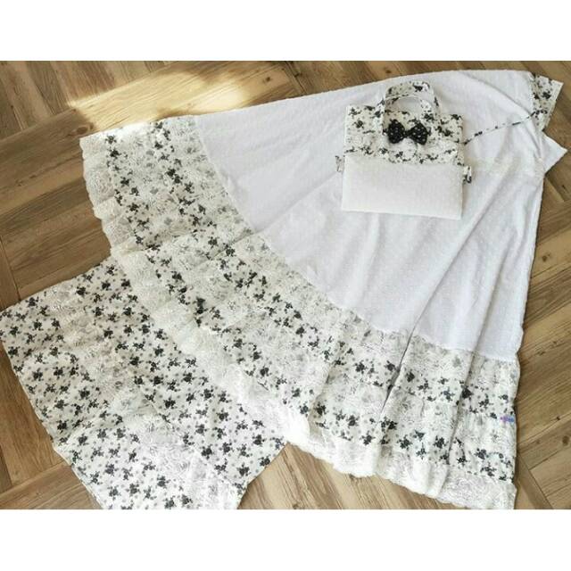 premium prayer set/mukena dewasa (adults) putih dan marun by alilac