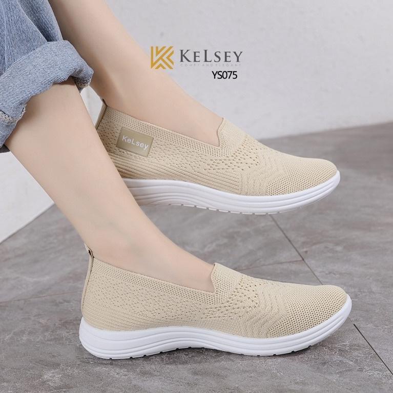 Kelsey Sepatu Flyknit  Slip On Shoes Wanita YS075 Lentur Women Shoes {JGO.20Au22w}