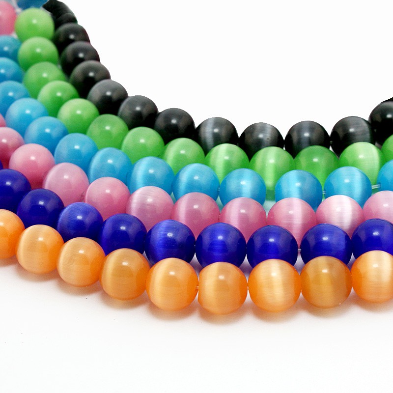 Cat Eye Beads Round Glass Dim 10Mm