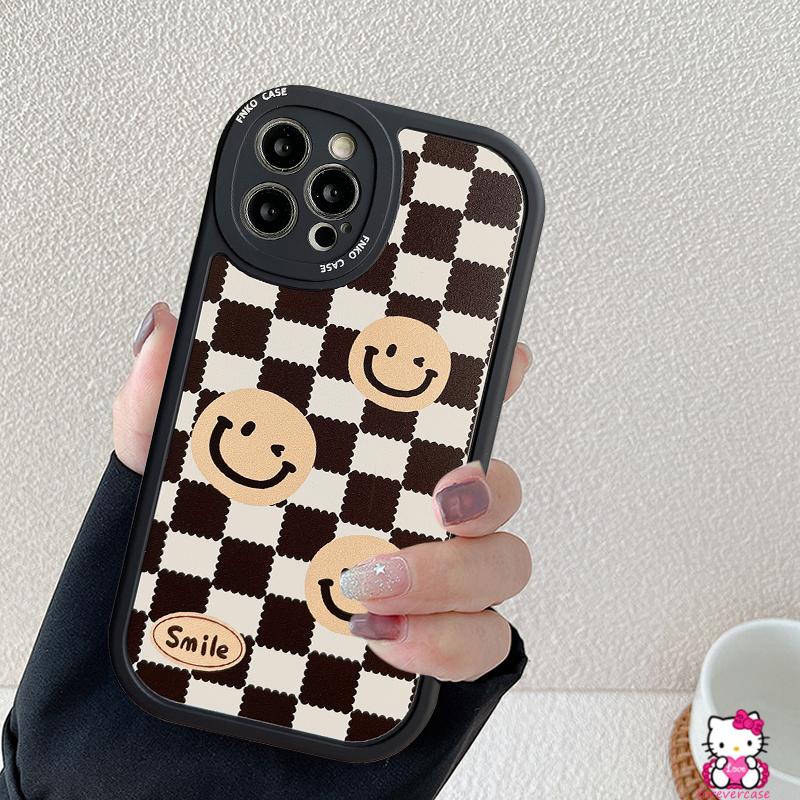 Case Kotak Kotak Realme C53 C55 10 Pro Plus C30 C25s 9i 8i 6i C21Y C25Y C31 C25 C35 C12 C21 C15 C11 C20 C20A C3 GT 7i 8 5 8pro 5i 6 7 6s 5s C17 Checkerboard Smiley Kartun Beruang Sarung