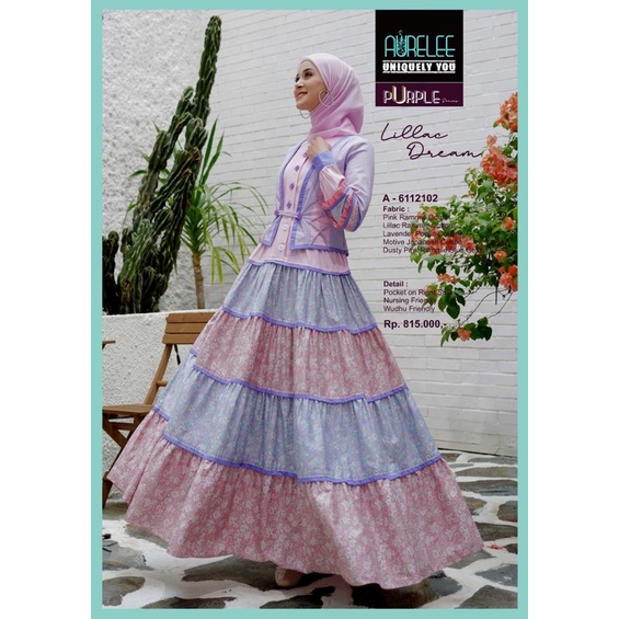Dress Aurelee-Lilac dream A-6112102 ,dress Muslimaj kekinian